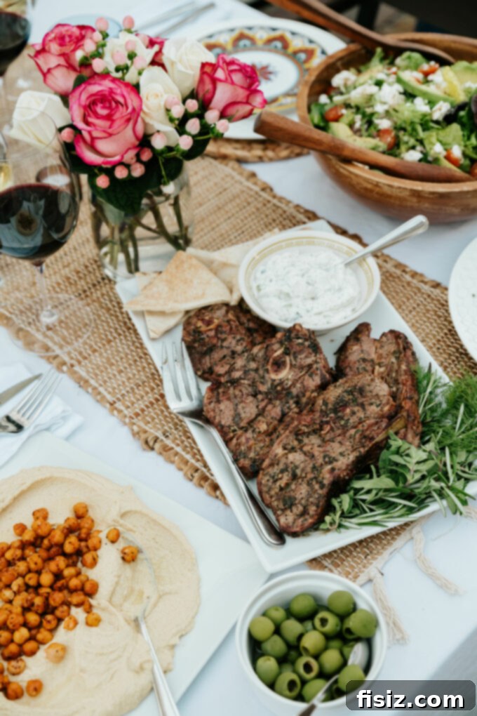 Grilled American Lamb Shoulder Chops, Greek-Style 15 Stack of sliced Greek Grilled American Lamb Shoulder Chops, showing tender interior.