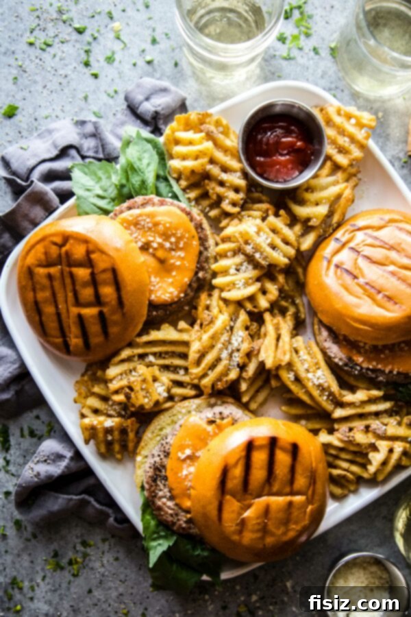 49 Easy Ideas for Your Fourth of July Feast 3 Tuscan Turkey Burger - A flavorful and healthy burger option for your holiday cookout.