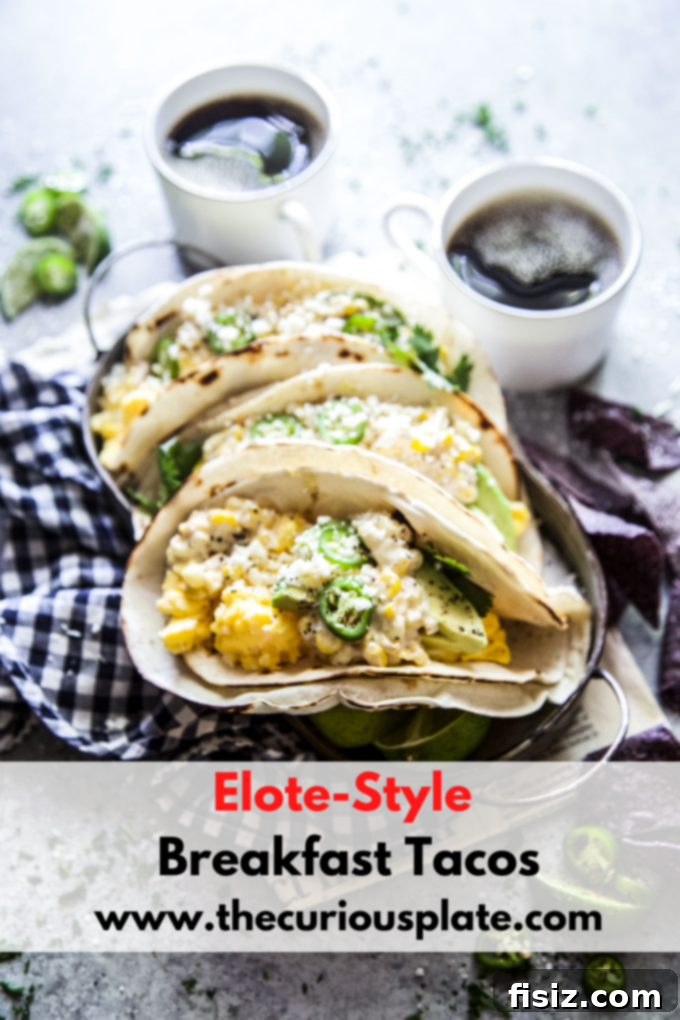 Elote Breakfast Tacos 9 A final close-up of the delicious Elote-Style Breakfast Tacos