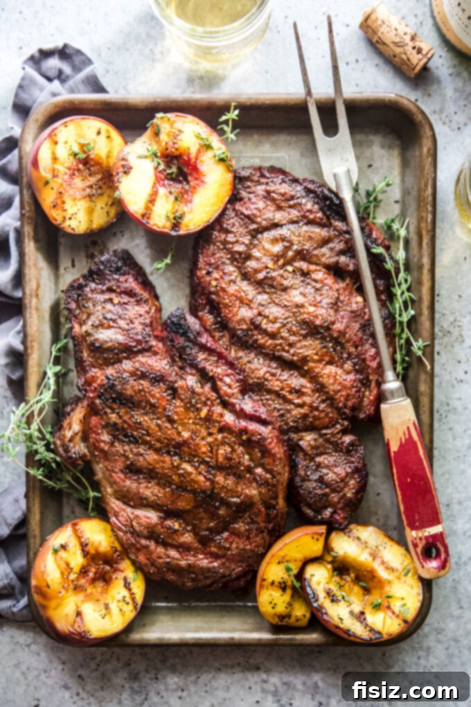 Sweet & Savory Grilled Ribeye with Peaches 7 www.thecuriousplate.com