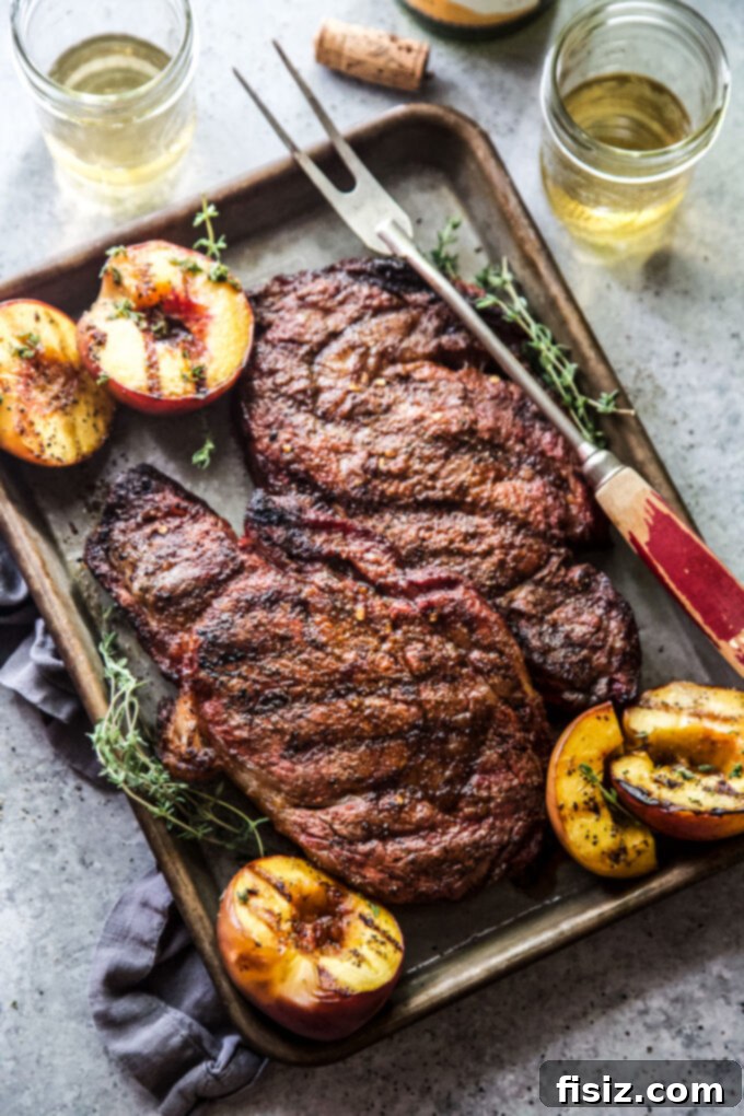 Sweet & Savory Grilled Ribeye with Peaches 8 www.thecuriousplate.com