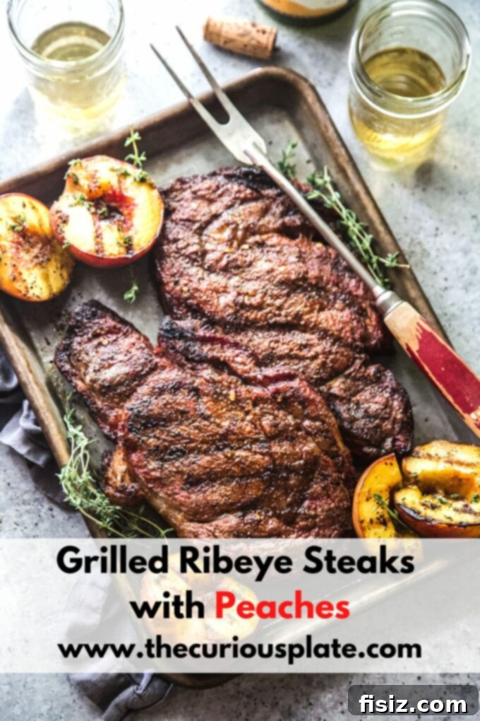 Sweet & Savory Grilled Ribeye with Peaches 10 www.thecuriousplate.com