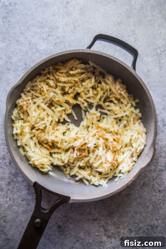 Hearty Tex Mex Morning Bake 6 Ingredients for Tex-Mex Casserole: hash browns, eggs, and cheese