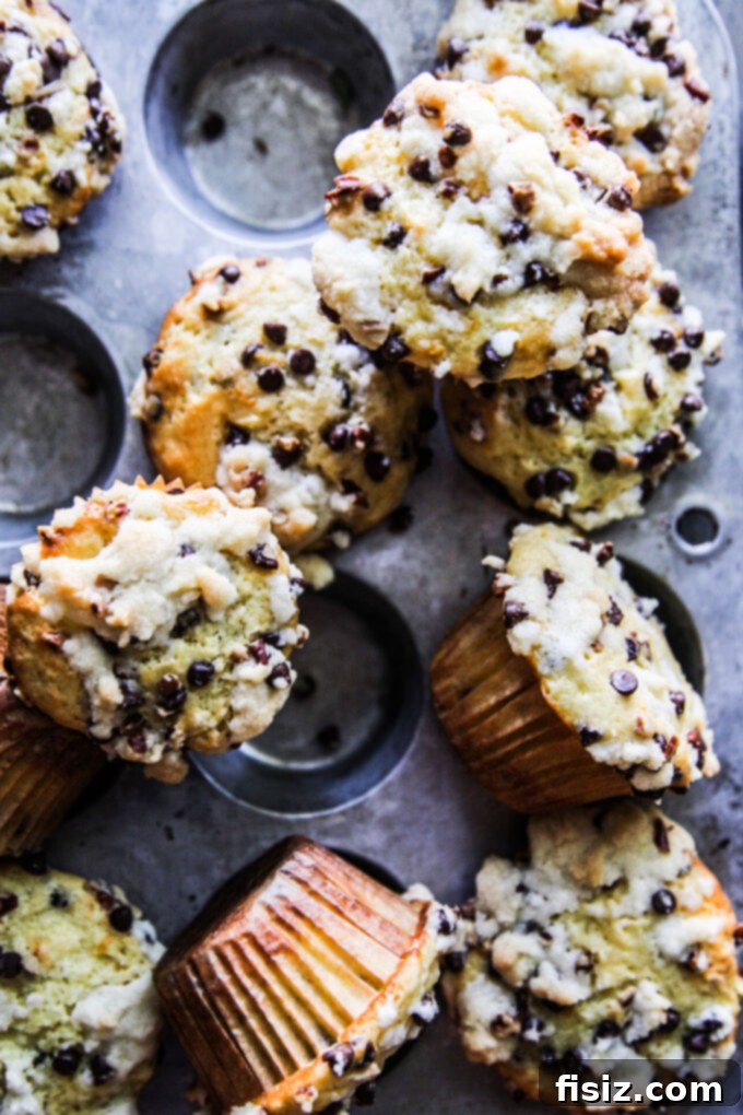 Zesty Orange Chocolate Chip Muffins 9 Delicious Orange Chocolate Chip Muffins cooling on a rack