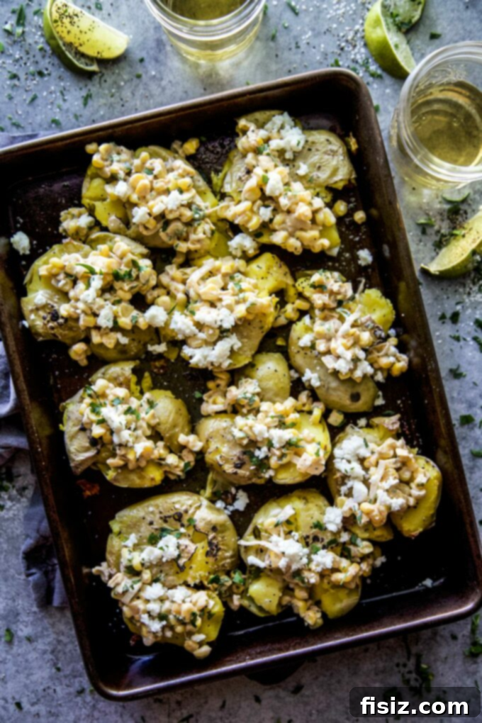September Makes I Can't Wait To Start 5 Mexican Street Corn Smashed Potatoes, a flavorful twist on a classic side.