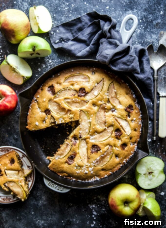 28 Irresistible Apple Recipes to Make Today 2 Salted Chocolate Chip Apple Skillet Cookie - A warm, gooey dessert perfect for apple season.