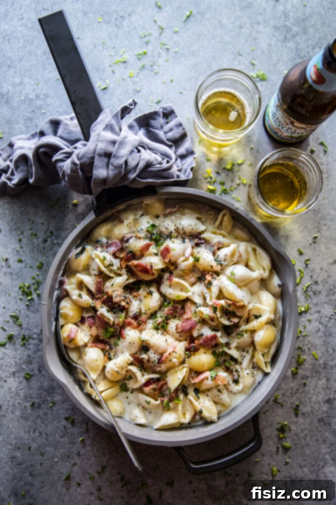 Creamy Stovetop Hard Cider Mac and Cheese with Crispy Bacon 11 Stovetop Hard Cider Mac and Cheese with Crispy Bacon