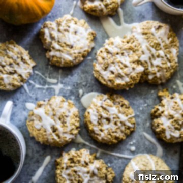 Pumpkin Oatmeal Cookies with Maple Glaze - a delicious fall treat recipe