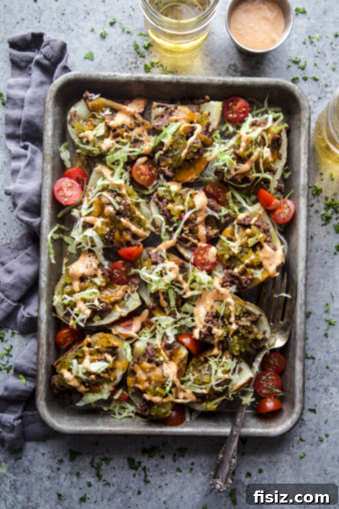 Game Day Grub: 35+ Easy Tailgate Favorites 4 Easy Big Mac Potato Skins - Fun Tailgating Appetizer