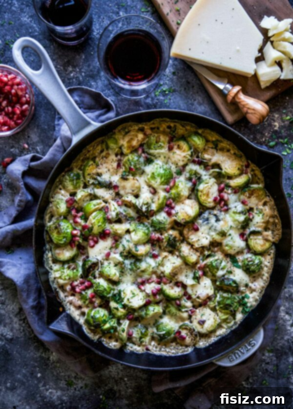 October's Most Anticipated Creations 8 Savory Vegetarian Brussels Sprout Bake with Parmesan Cheese & Fresh Pomegranates
