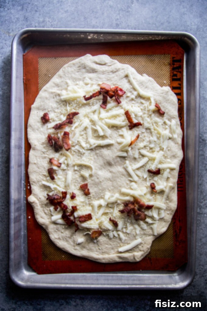 Effortless Burrata Carbonara Pizza 5 Preparing the pizza dough for Carbonara Pizza