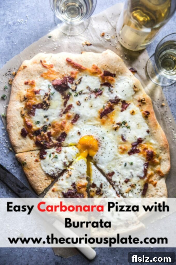 Effortless Burrata Carbonara Pizza 10 Easy Carbonara Pizza with Burrata - final shot