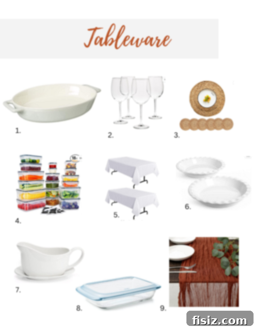 Budget Thanksgiving Made Easy Free Printable Shopping List 12 Tableware used to make Thanksgiving dinner for under $30