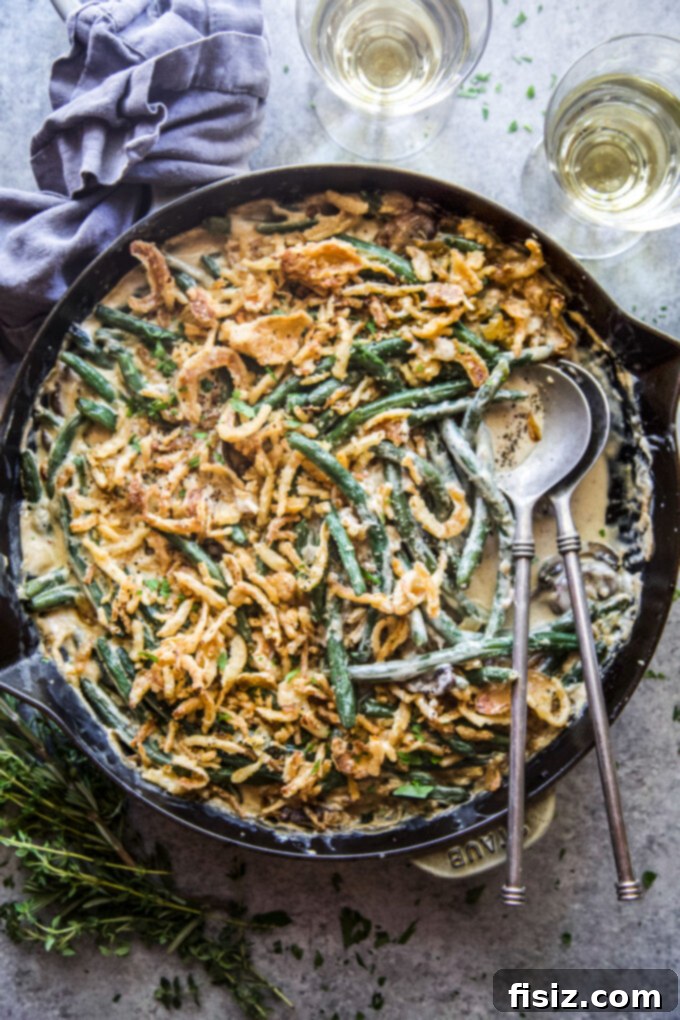 Budget Thanksgiving Made Easy Free Printable Shopping List 7 Homemade Green Bean Skillet Casserole www.thecuriousplate.com