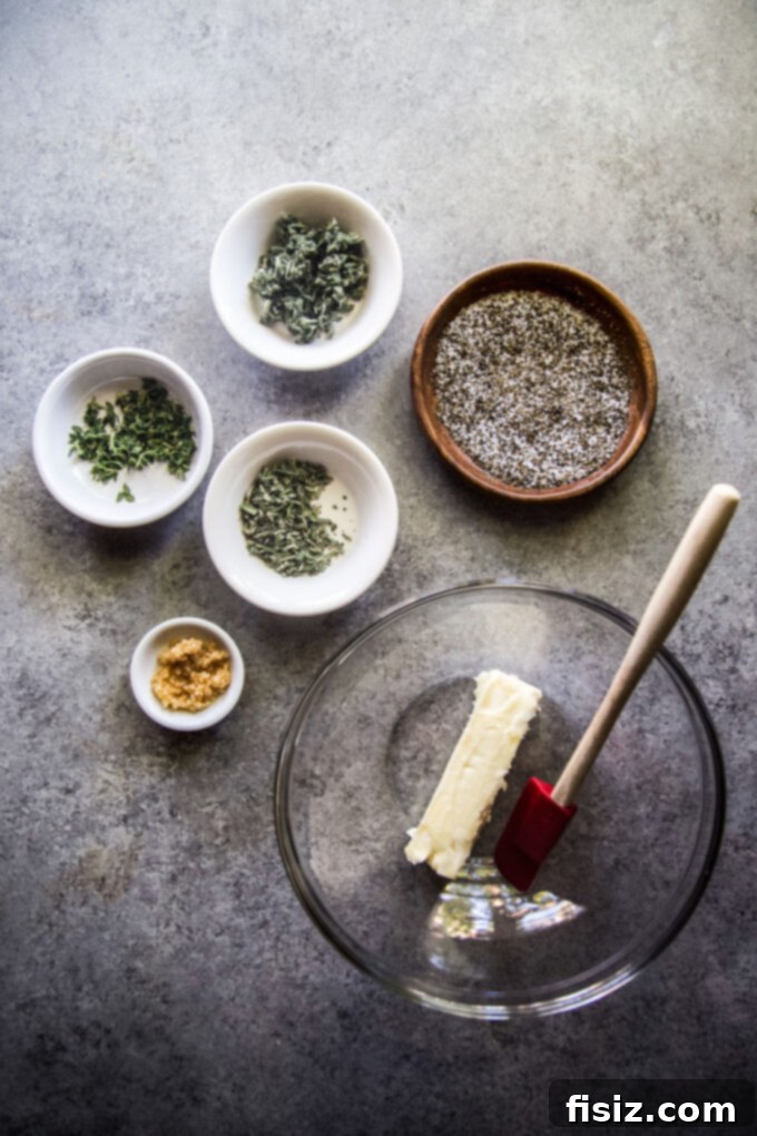 Easy Herb Butter Roasted Turkey 4 Ingredients used to make herb butter: fresh herbs, garlic, salt, pepper, unsalted butter