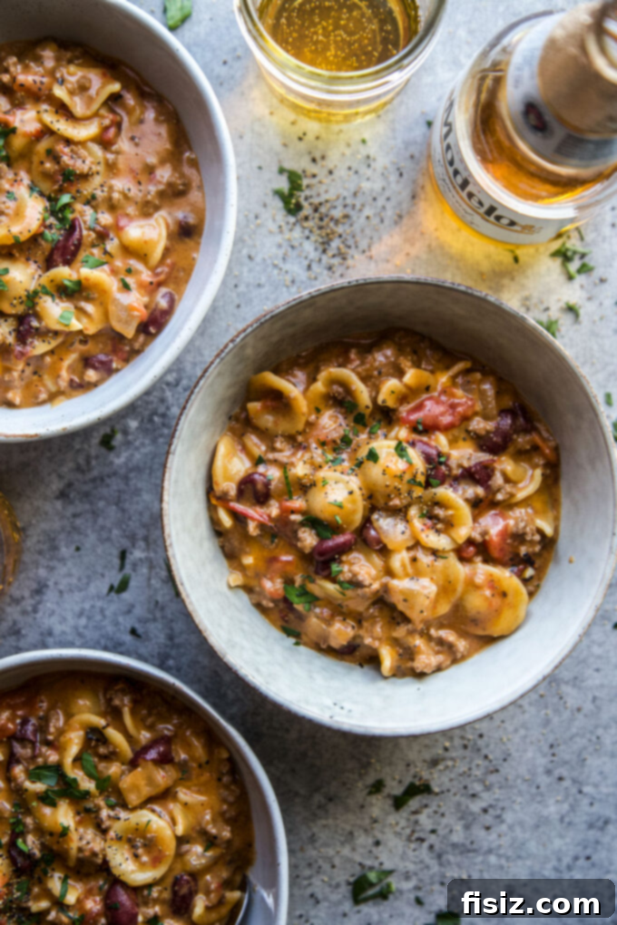 My Exciting November Projects 8 One-Pot Chili Mac & Cheese - a simple and comforting dinner.