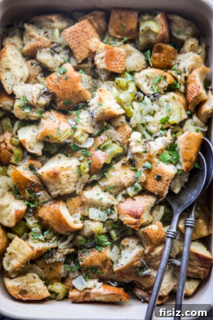 Grandma's Secret Stuffing 3 Homemade bread stuffing with fresh herbs and vegetables