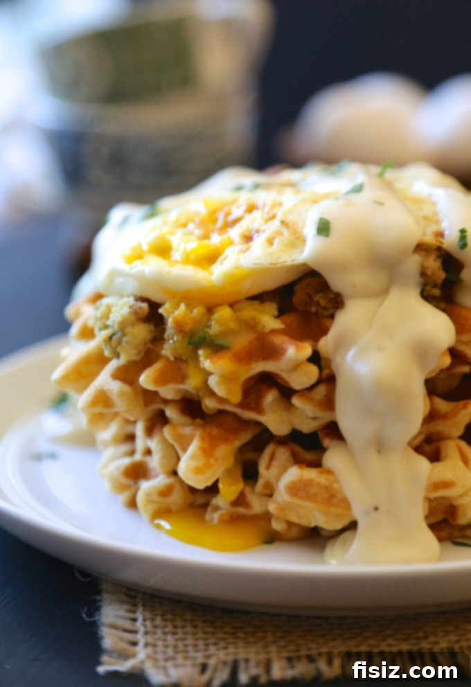 Reinvent Your Thanksgiving Leftovers: 15+ Easy Recipes 4 Stuffing Waffles: A creative way to use Thanksgiving leftovers, served with a fried egg and turkey gravy for brunch.