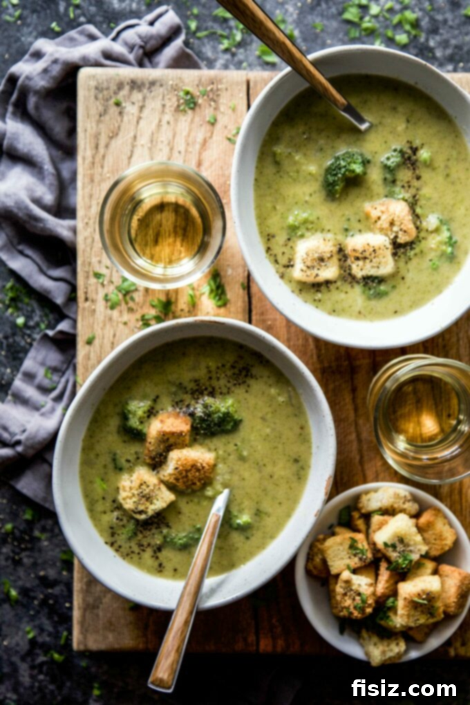Exciting December Makes 6 Smoked Gouda Broccoli Soup with Garlic Cheese Croutons - A creamy and comforting winter soup