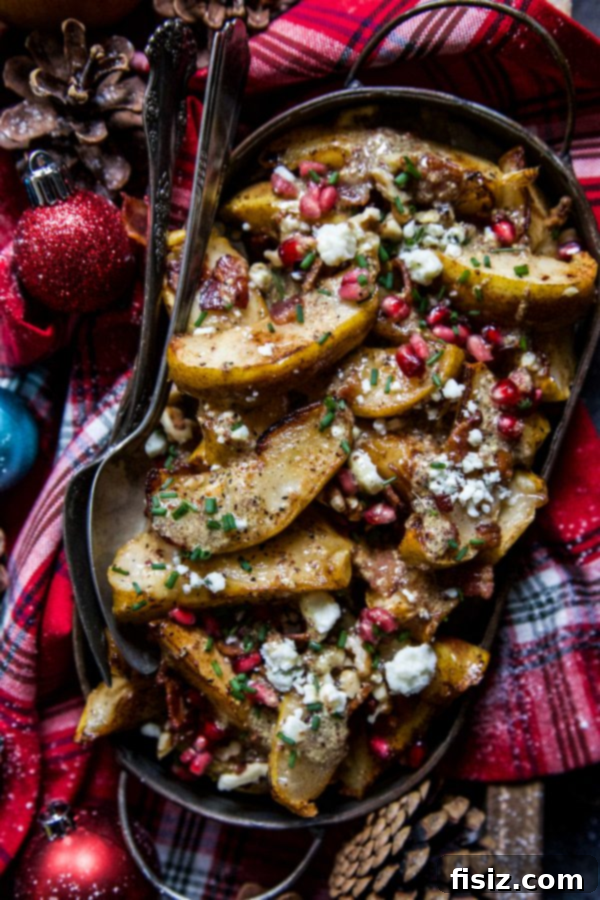 Exciting December Makes 8 Sauteed Pears with Bacon & Blue Cheese - A sophisticated appetizer or side dish