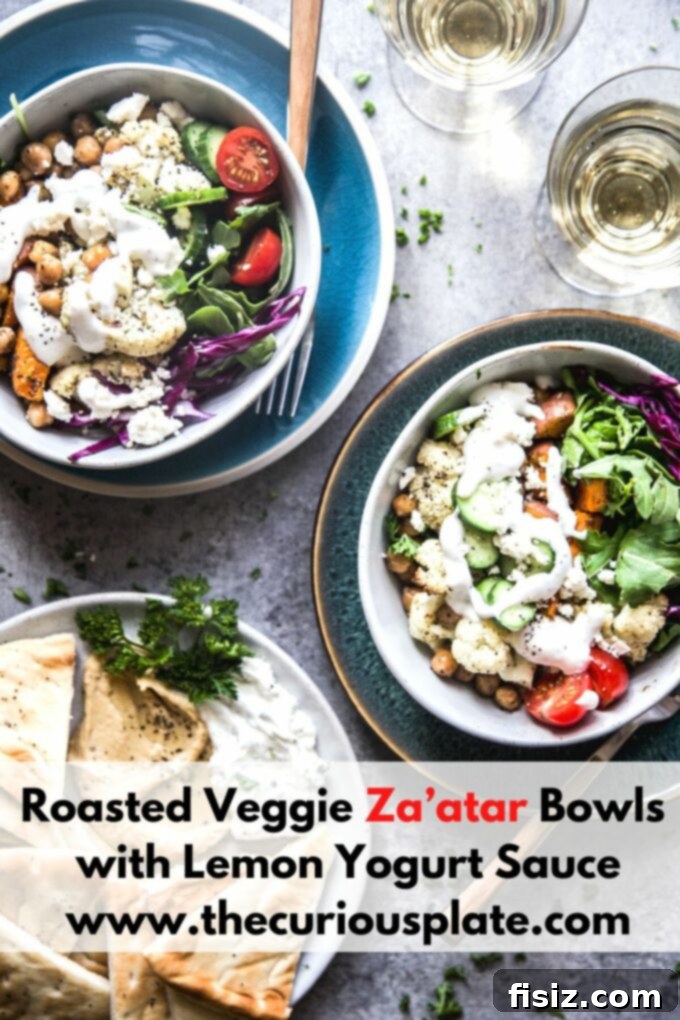 Zaatar Roasted Veggie Bowls with Zesty Lemon Yogurt 11 A final, appealing shot of the Roasted Veggie Za’atar Bowl, inviting readers to try the recipe.