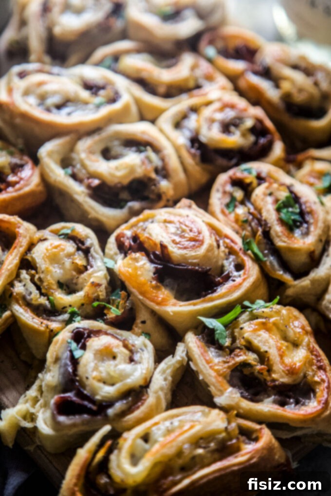 Quick French Dip Pinwheels 3 easy french dip pinwheels www.thecuriousplate.com