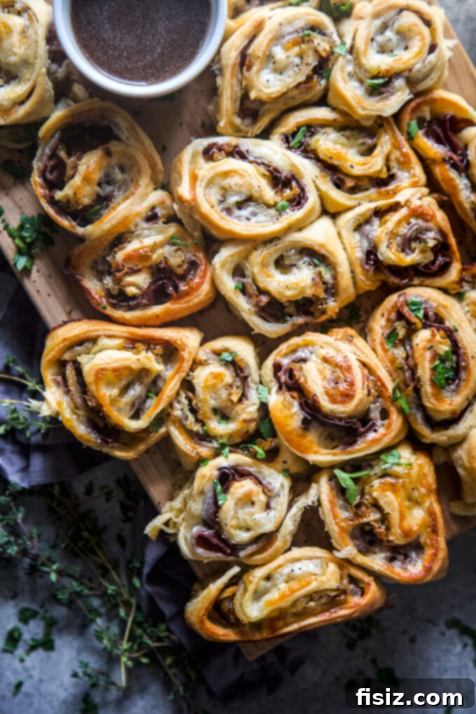 Quick French Dip Pinwheels 9 www.thecuriousplate.com
