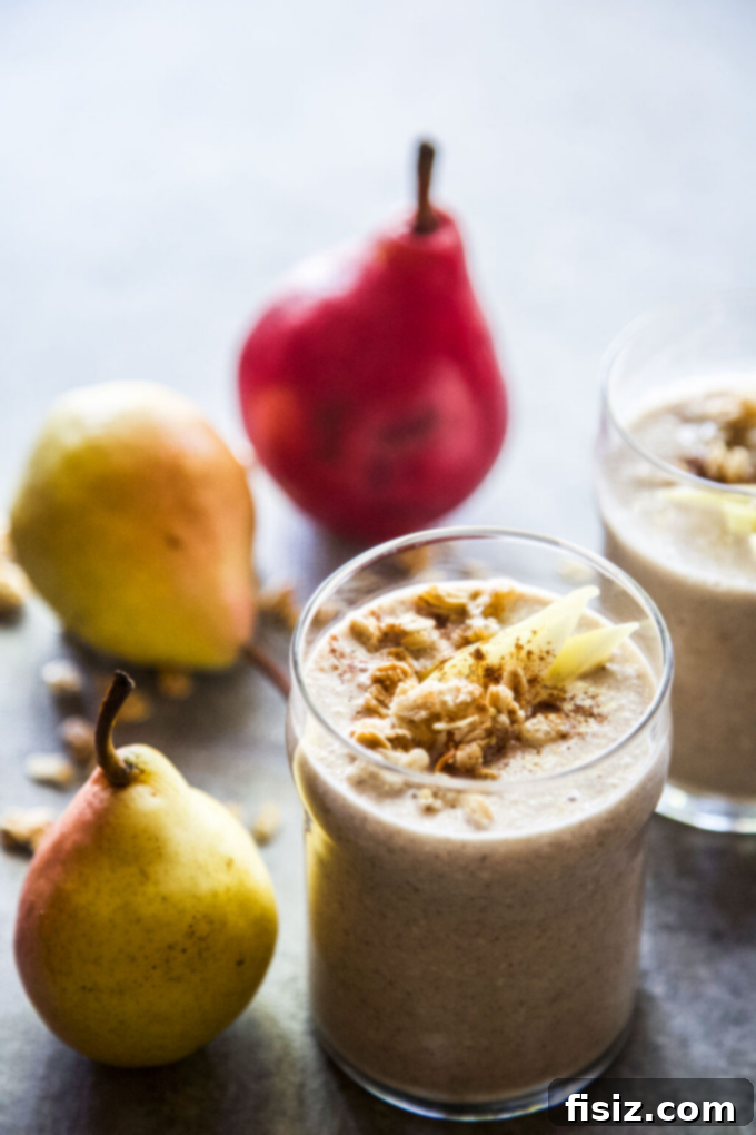 Ginger Pear Oat Smoothie - a healthy and quick January breakfast option