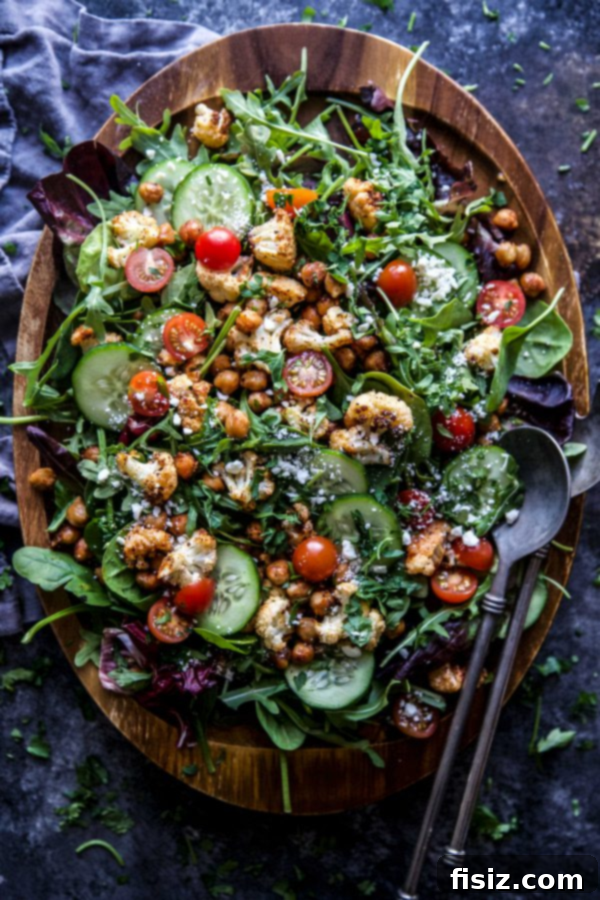 Smoky Cauliflower Chickpea Salad - a robust and healthy winter salad recipe