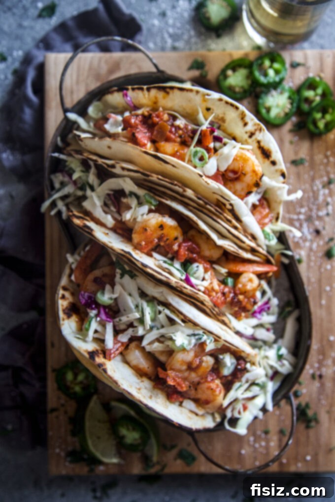 Smoky Shrimp Tacos with Refreshing Citrus Slaw 7 Platter of Smoky Shrimp Tacos with Citrus Slaw