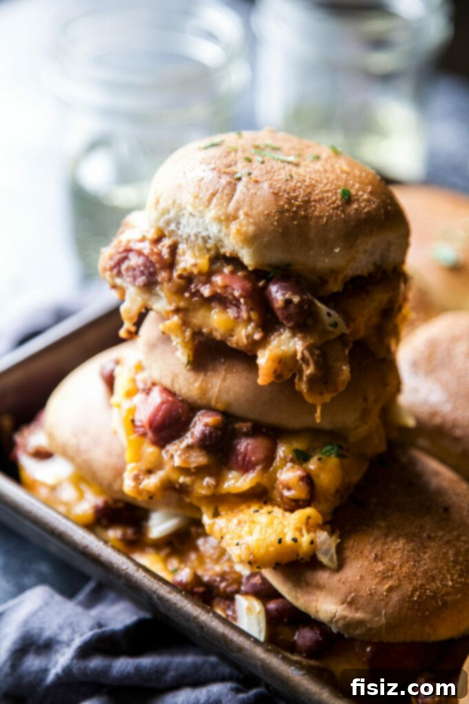 Score Big: 35+ Ultimate Game Day Eats 6 Comforting Chili Cheese Dog Baked Sliders, a hearty main course for your game day gathering