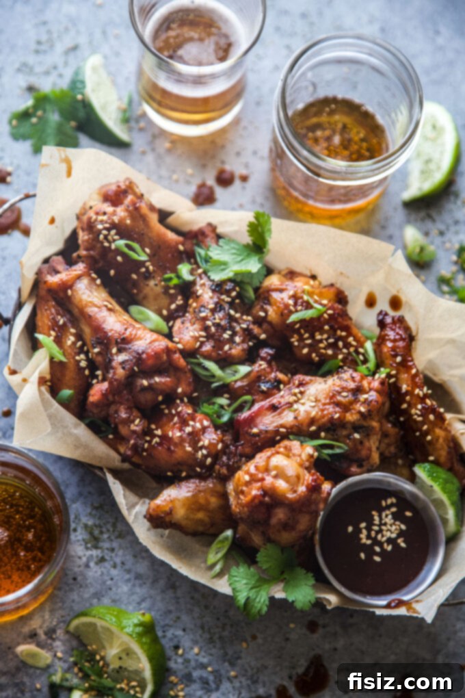 Smoky Gochujang Wings 2 Smoked Korean-Style Hot Wings, glazed and ready to serve