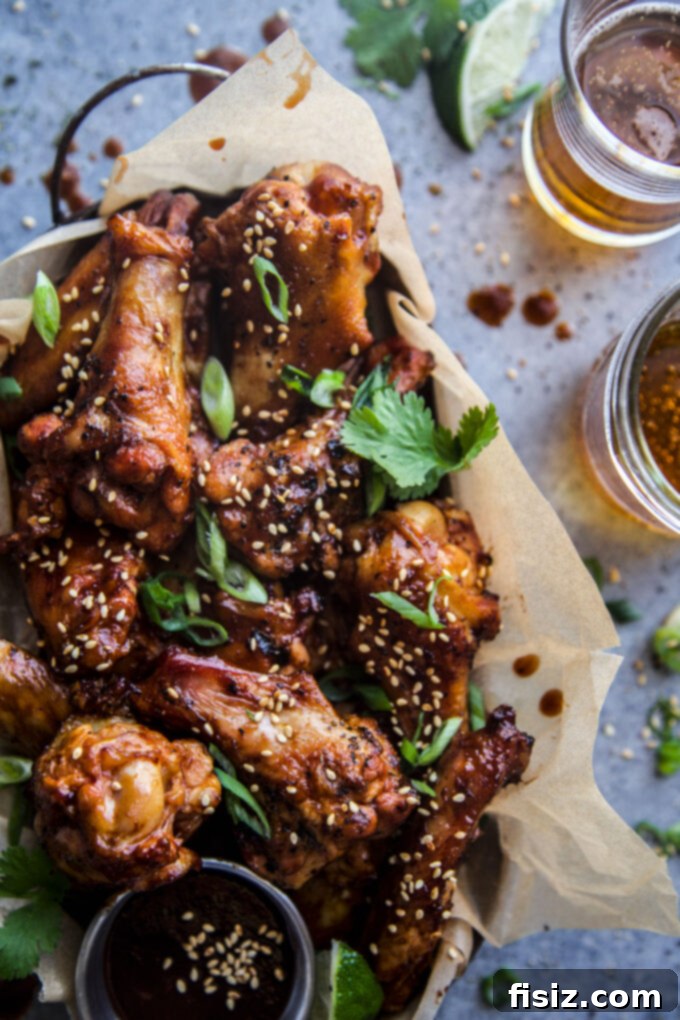Smoky Gochujang Wings 3 Delicious Smoked Korean-Style Hot Wings on a platter