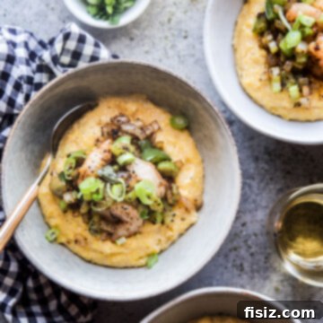 Bayou Spiced Shrimp with Creamy Polenta 9 Creole Shrimp and Polenta recipe card image.