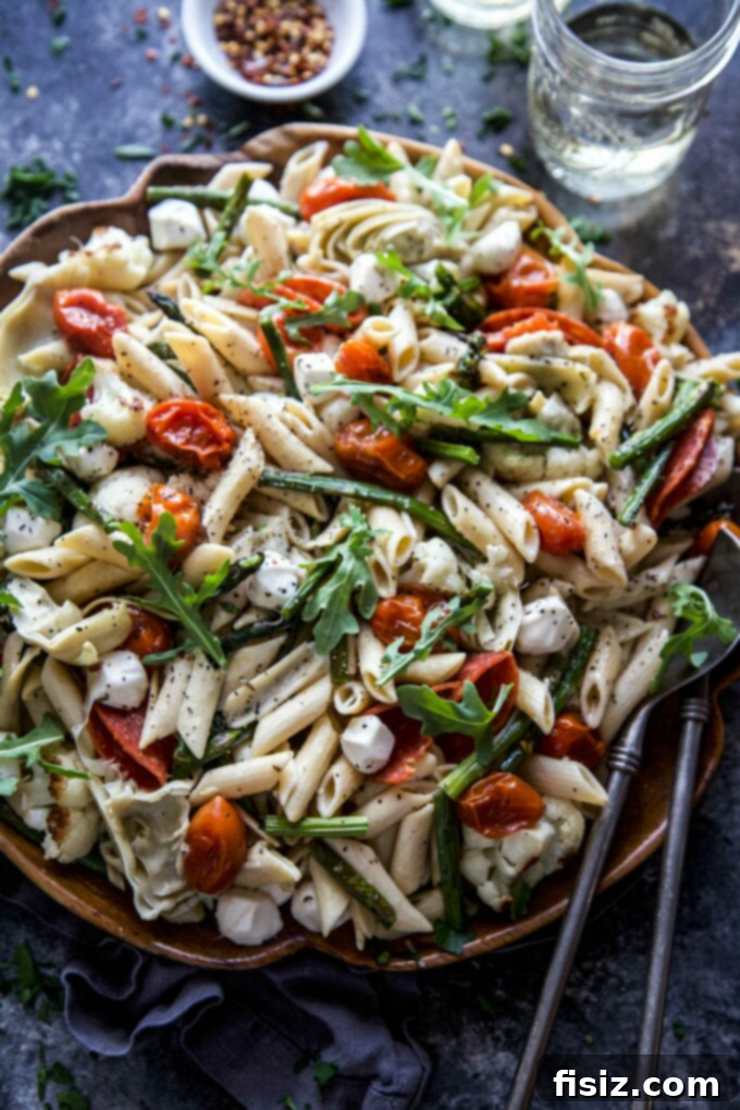 Savor Spring 30 Plus Fresh Recipes 2 Spring Chickpea Pasta with Roasted Vegetables - A vibrant and easy spring meal idea, showcasing fresh seasonal ingredients.