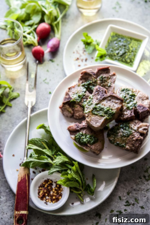 Easter Feast: 33+ Must-Try Recipes 6 Seared Lamb Loin Chop with Spinach Salsa Verde – A gourmet Easter main