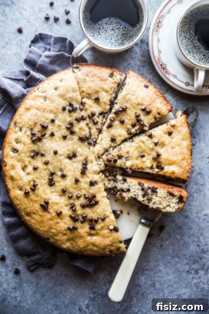 Quick Chocolate Chip Banana Cake 9 Another enticing view of the chocolate chip banana cake
