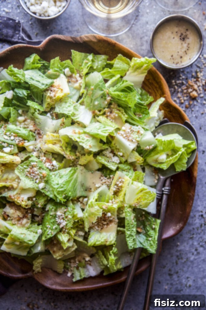 Fiesta Caesar Salad 3 Overhead shot of a vibrant Tex-Mex Caesar Salad with fresh romaine, colorful croutons, and cheese