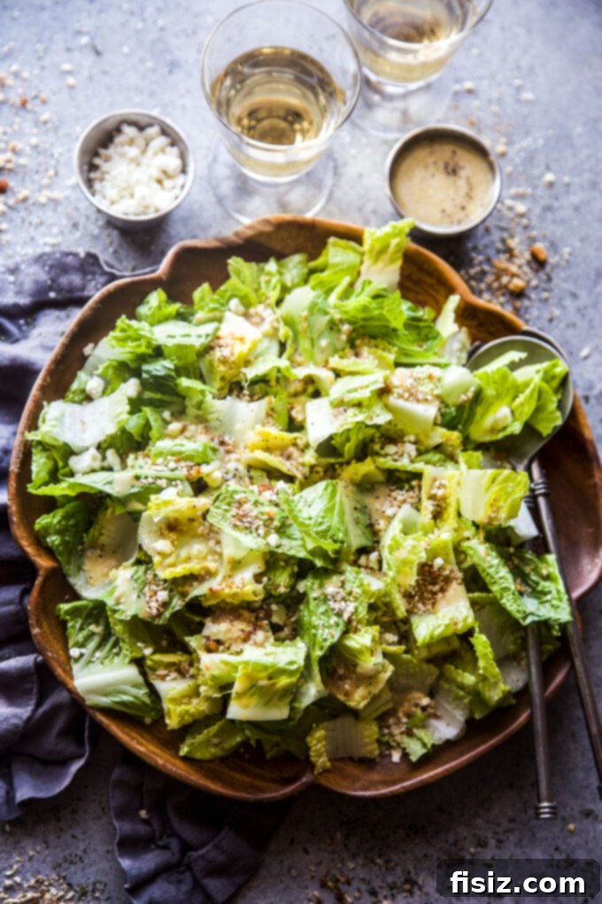Fiesta Caesar Salad 8 Prepared Tex-Mex Caesar Salad in a serving bowl, showcasing its vibrant ingredients