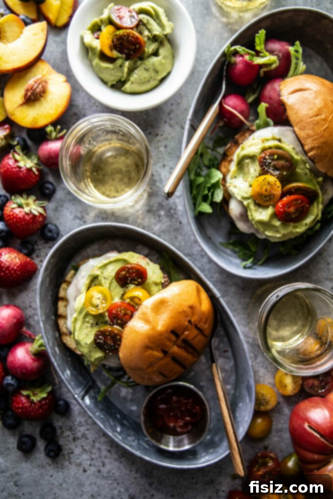 56 Must-Try Recipes for May 10 Juicy Summer Garden Guacamole Burger, perfect for Memorial Day grilling