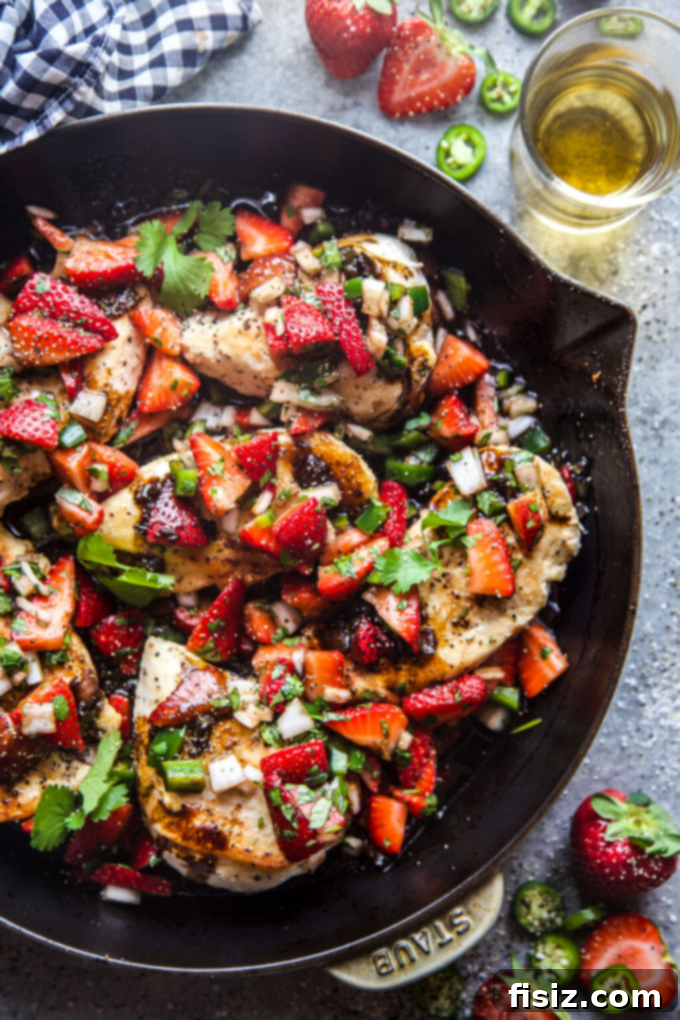 38 Delicious Mother's Day Recipes 5 Flavorful Strawberry-Jalapeño Skillet Chicken, a unique dinner option
