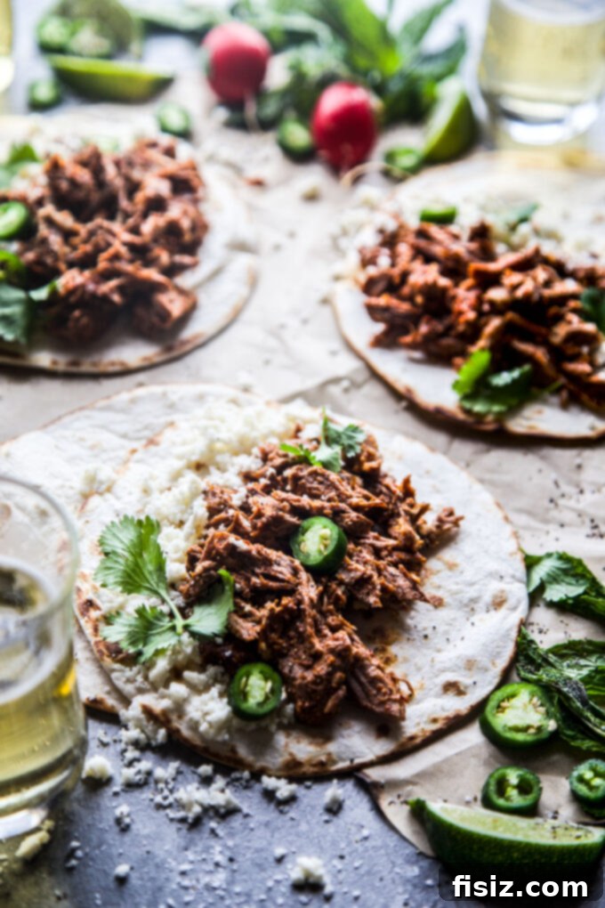 Melt-in-Your-Mouth Slow Cooker Al Pastor Lamb Tacos 3 Two images showcasing the preparation process for Al Pastor Lamb Shoulder Tacos, highlighting fresh ingredients and the slow cooker