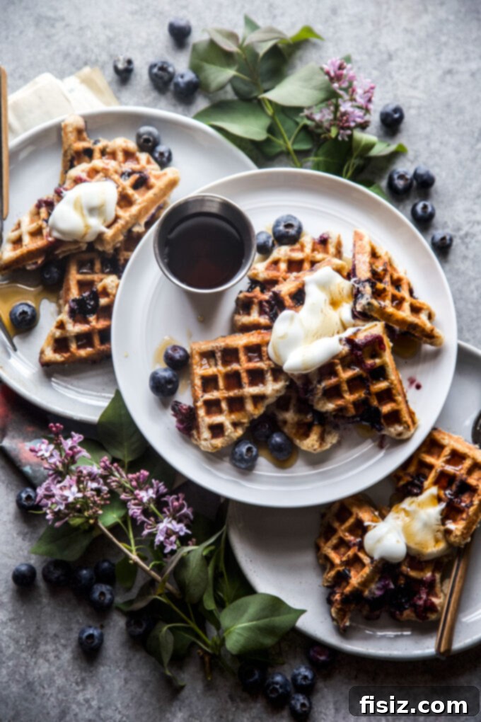 Protein-Packed Blueberry Cottage Waffles 2 High-protein cottage cheese blueberry waffles