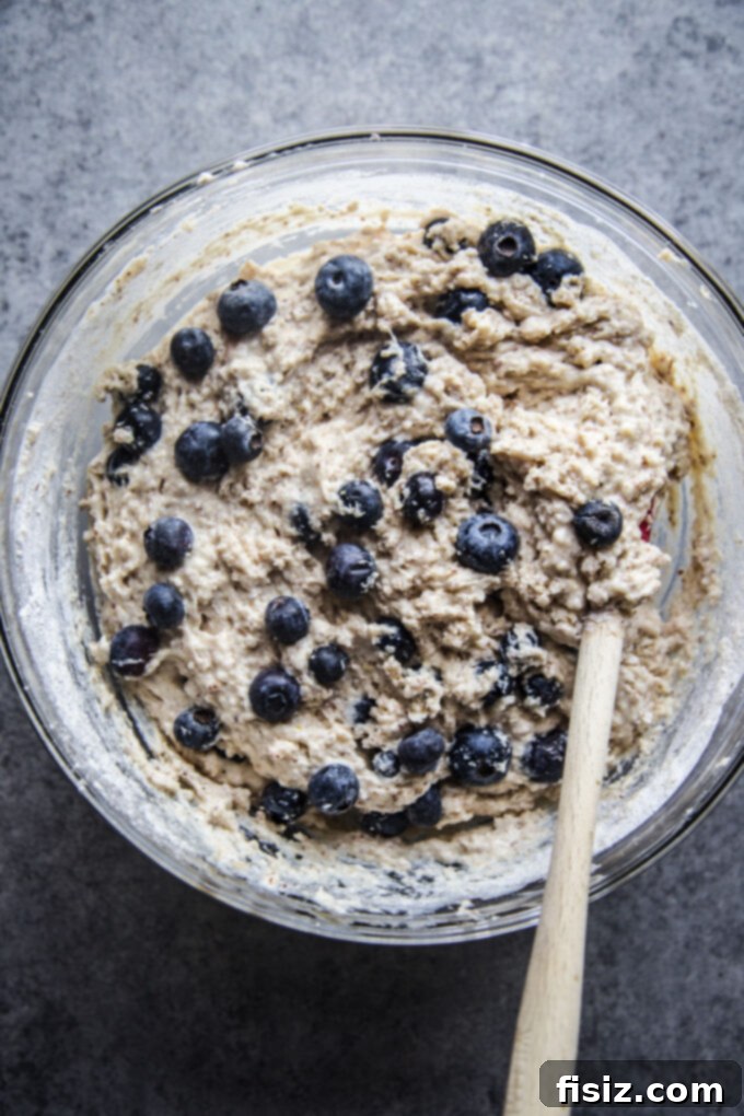 Protein-Packed Blueberry Cottage Waffles 7 Smooth cottage cheese waffle batter ready for cooking