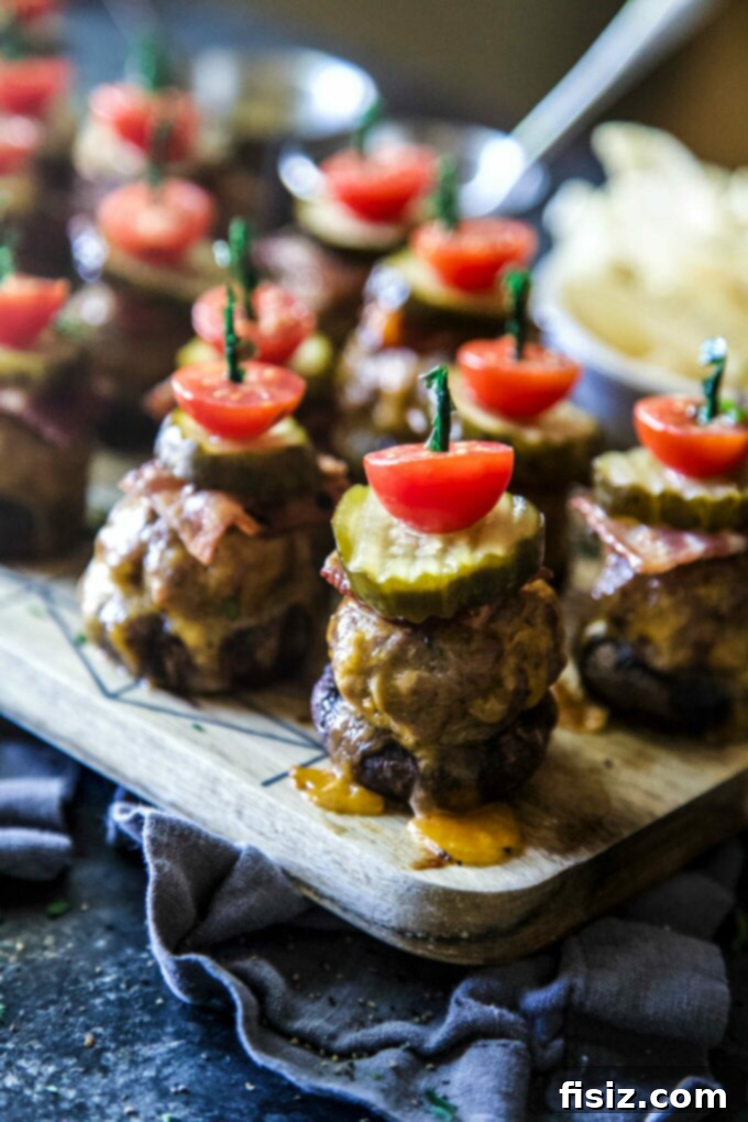 34 Favorite Memorial Day Recipes 4 Delicious Bacon Cheeseburger Stuffed Mushrooms, ideal party appetizers