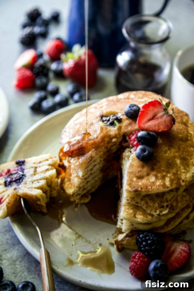 49 Must-Make Recipes For A Perfect June 4 Mixed Berry Almond Pancakes, perfect for a summer breakfast or brunch
