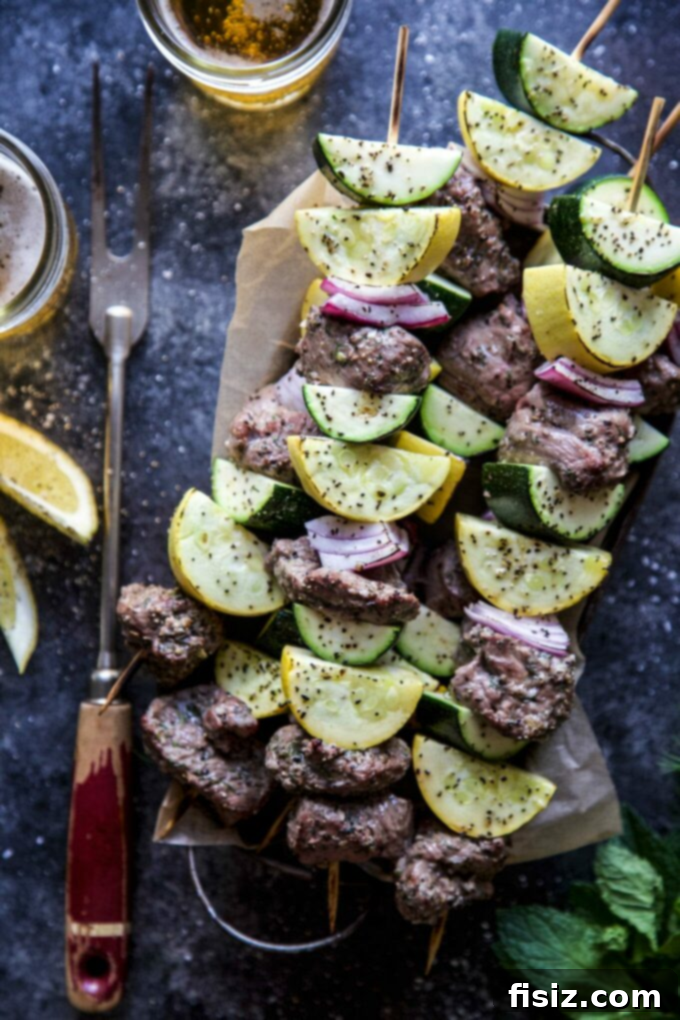 49 Must-Make Recipes For A Perfect June 5 Grilled Citrus Lamb Skewers, a delicious and easy grilling recipe for summer parties