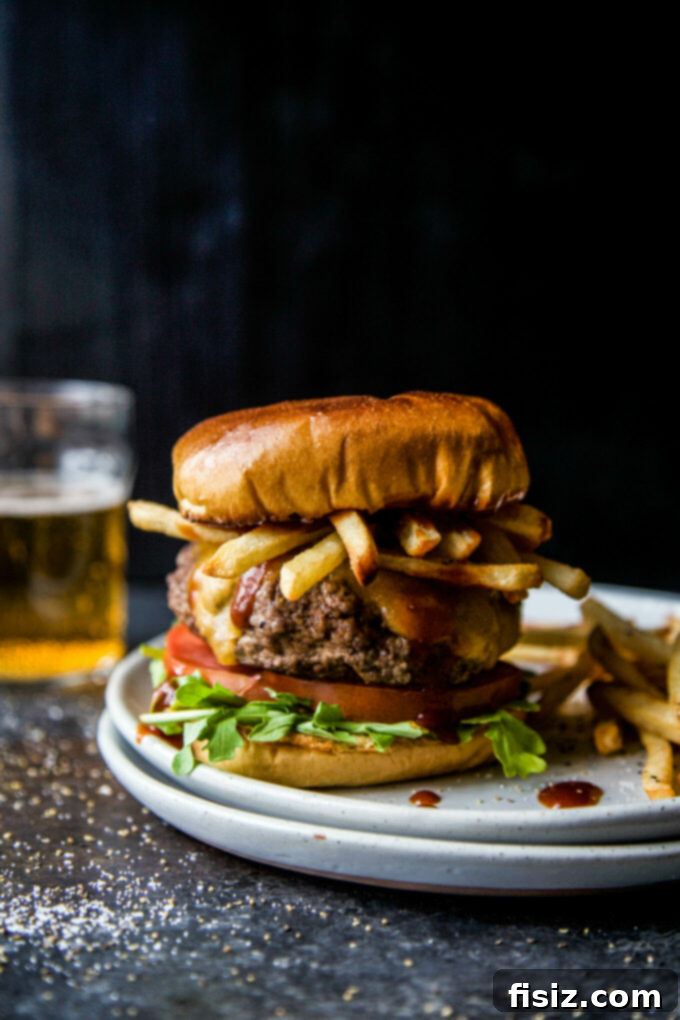 49 Must-Make Recipes For A Perfect June 6 American Lamb & Frites Burger, a gourmet burger recipe for summer grilling