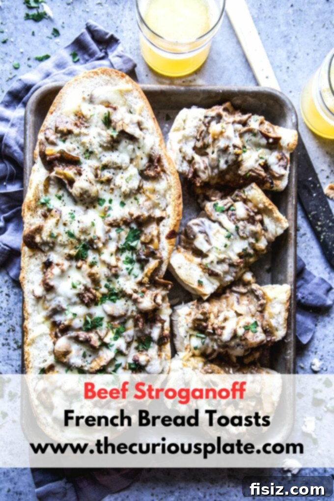 Beef Stroganoff French Bread Toasts ready to serve