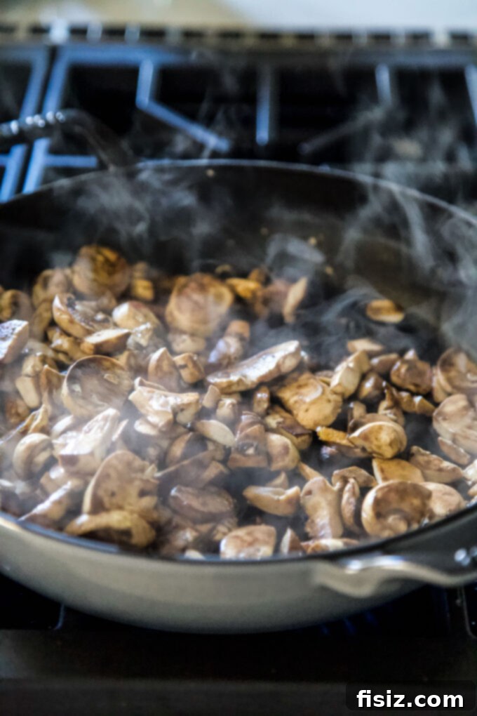 Beef Stroganoff French Bread Toasts on a baking sheet